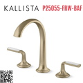Vòi chậu rửa mặt 3 chân cổ vòm vàng Kallista P25055-FRW-BAF