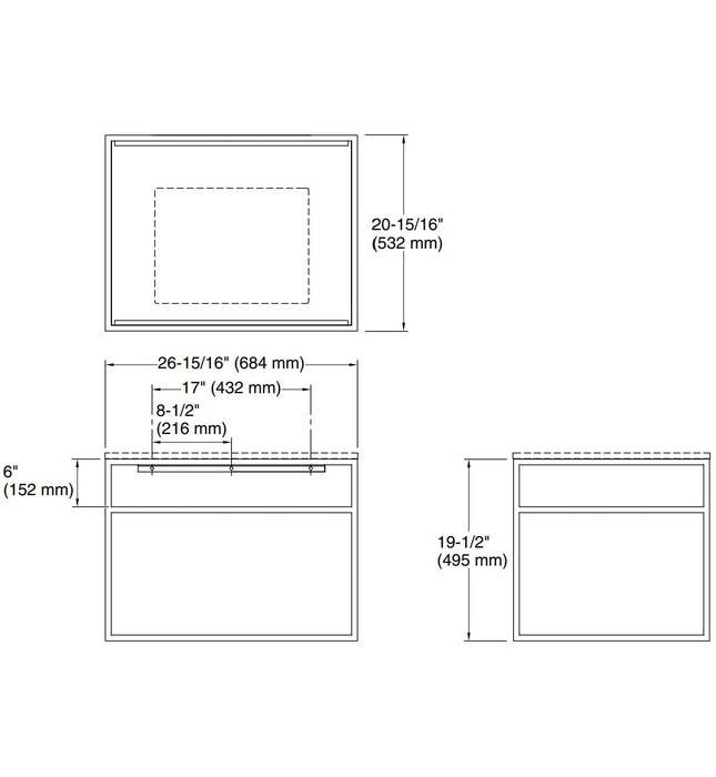 Chân bàn lavabo treo tường đen Kallista P78575-00-BL