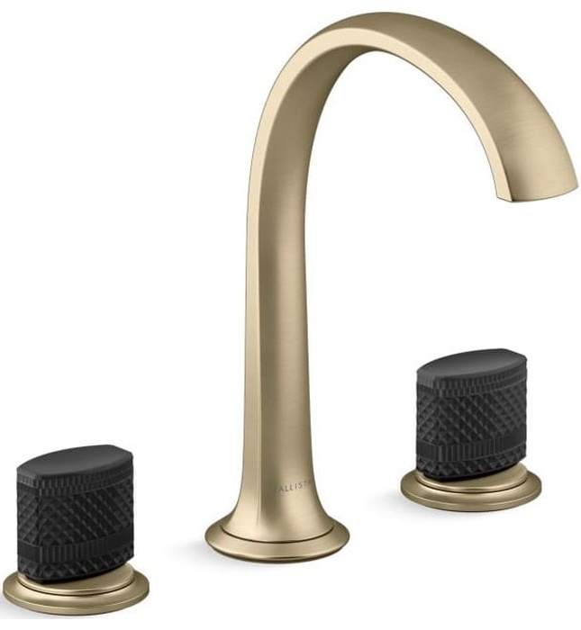 Vòi chậu rửa mặt 3 chân cổ vòm vàng Kallista P25057-CMB-BAF