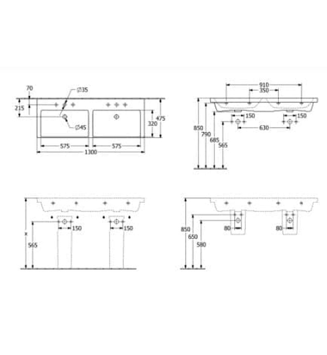 Chậu rửa lavabo Đức Villeroy-boch Subway 3.0 4A71D5RW