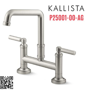 Vòi chậu rửa bát nóng lạnh màu Nickel Kallista P25001-00-AG