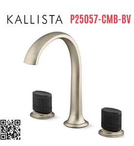 Vòi chậu rửa mặt 3 chân cổ vòm Bronze Kallista P25057-CMB-BV