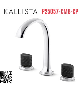 Vòi chậu rửa mặt 3 chân cổ vòm Chrome Kallista P25057-CMB-CP