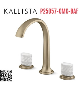 Vòi chậu rửa mặt 3 chân cổ vòm vàng Kallista P25057-CMC-BAF