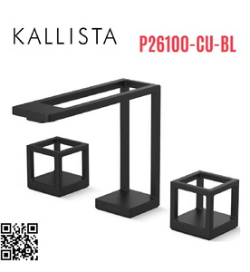Vòi chậu rửa mặt 3 chân đen Mỹ Kallista P26100-CU-BL