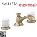 Vòi chậu rửa mặt 3 chân cổ thấp vàng Kallista P25056-CMC-BAF