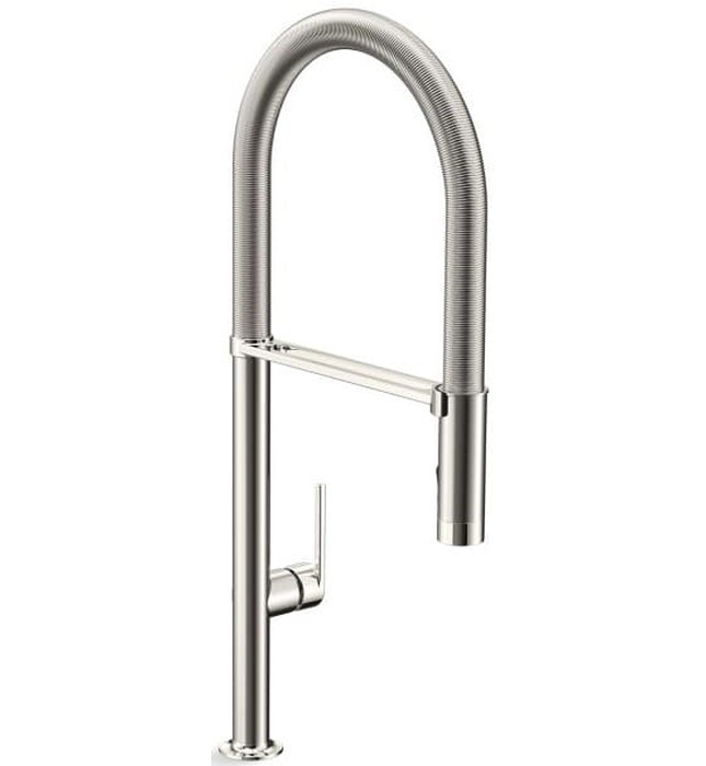 Vòi chậu rửa bát nóng lạnh dây rút màu xám Kallista P23174-SN-VS