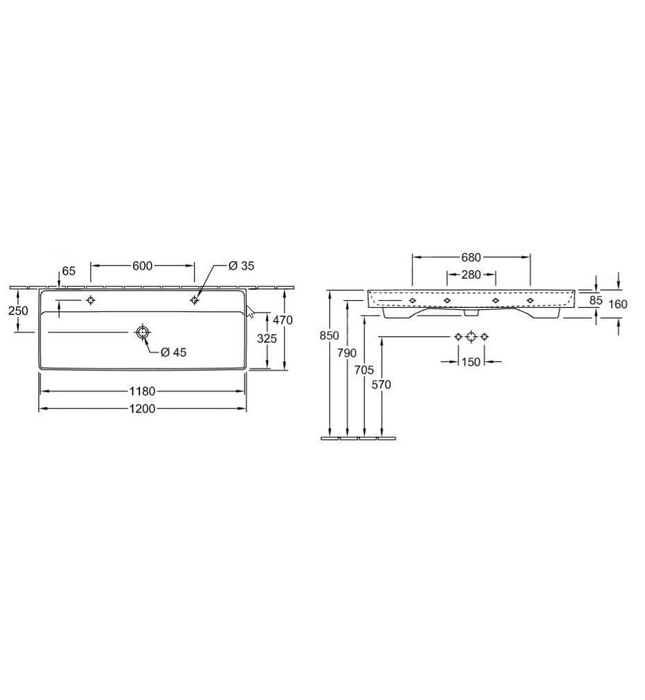 Chậu rửa lavabo Đức Villeroy-boch Collaro 4A33C1RW