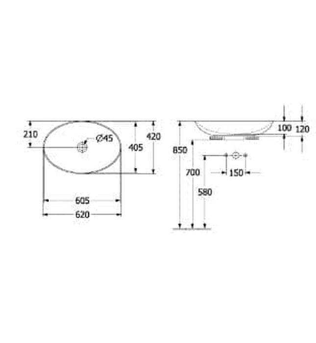 Chậu rửa lavabo dương bàn Đức Villeroy-boch Loop & Friends 4A4800R1