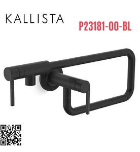 Vòi tiếp nước cho bếp gắn tường đen Kallista P23181-00-BL