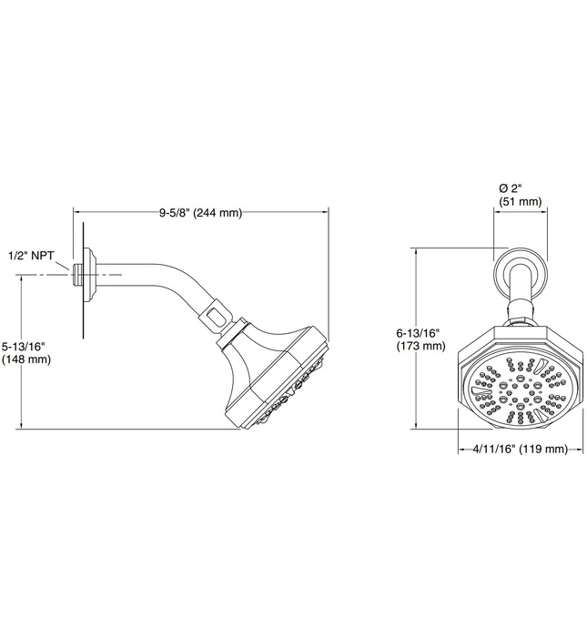 Bát sen tắm đa chức năng gắn tường Chrome Kallista P21542-00-CP