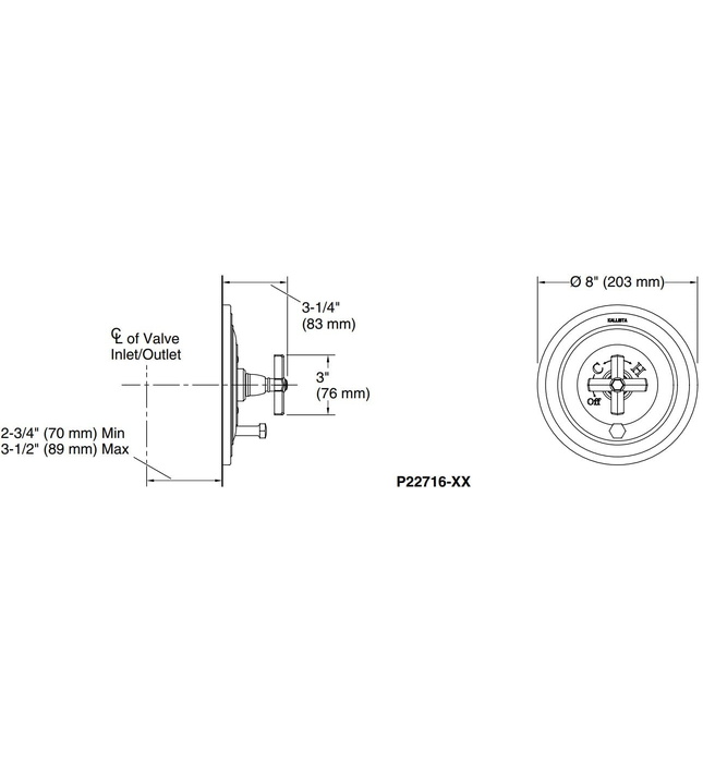 Mặt nạ điều khiển đơn và chuyển hướng Nickel Kallista P22716-XX-AD