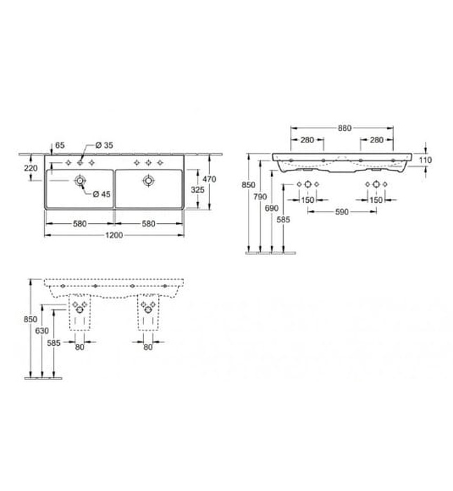 Chậu rửa lavabo Đức Villeroy-boch Avento 4A23CKRW
