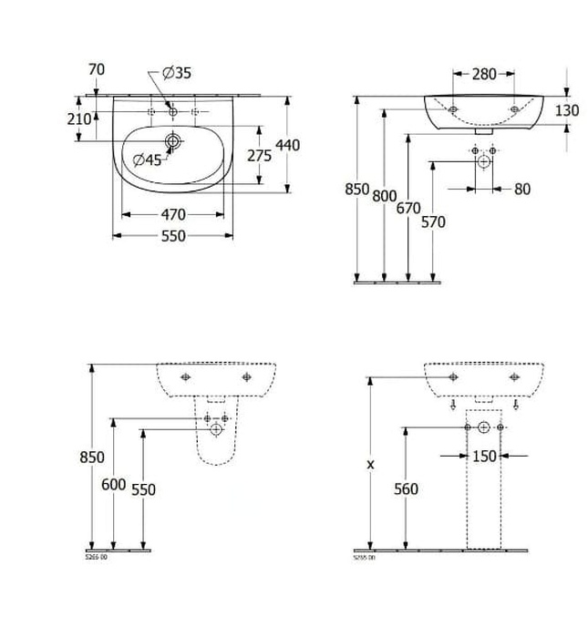 Chậu rửa lavabo Đức Villeroy-boch O.novo 4A405501