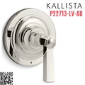 Mặt nạ điều khiển âm lượng sen tắm Nickel Kallista P22713-LV-AD