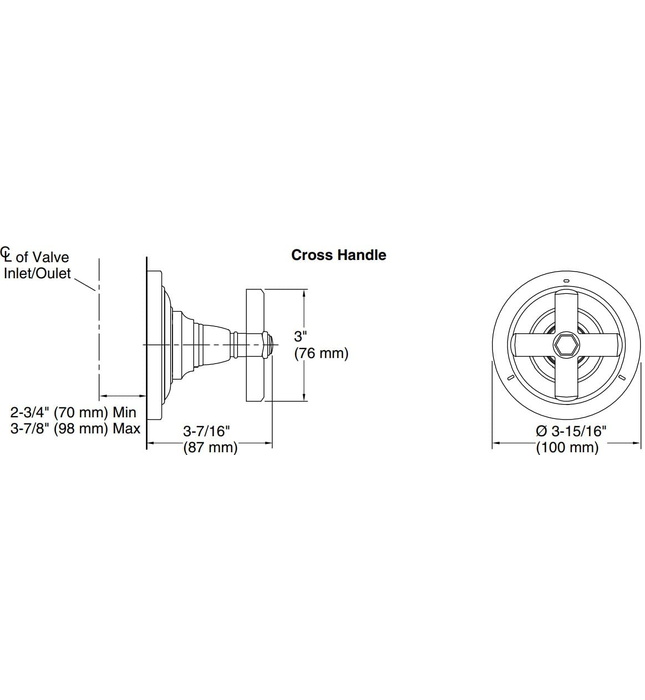 Mặt nạ chuyển hướng dòng nước sen tắm Chrome Kallista P22784-CR-CP