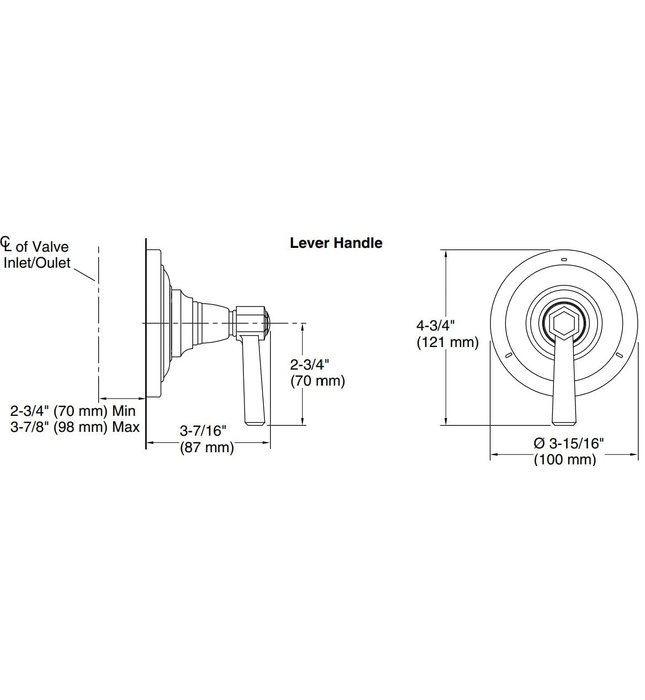 Mặt nạ chuyển hướng dòng nước sen tắm Chrome Kallista P22784-LV-CP
