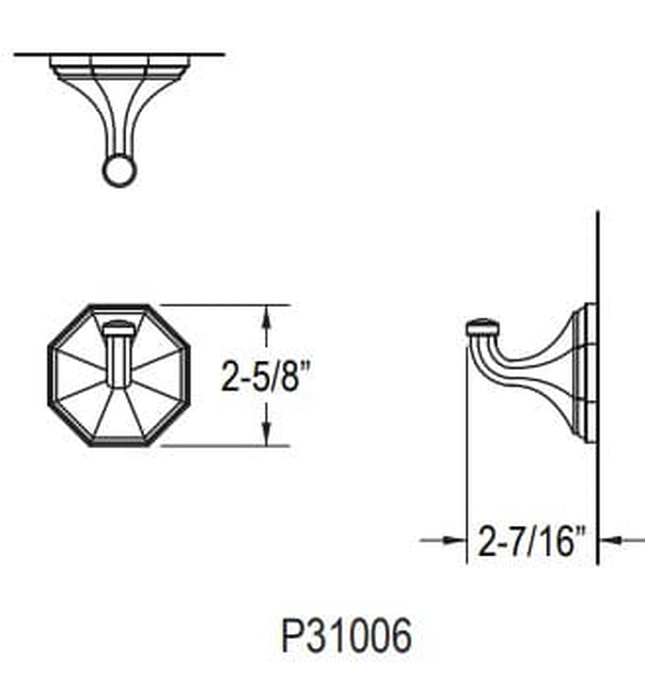 Móc treo tường đơn màu Chrome Kallista P31006-00-CP