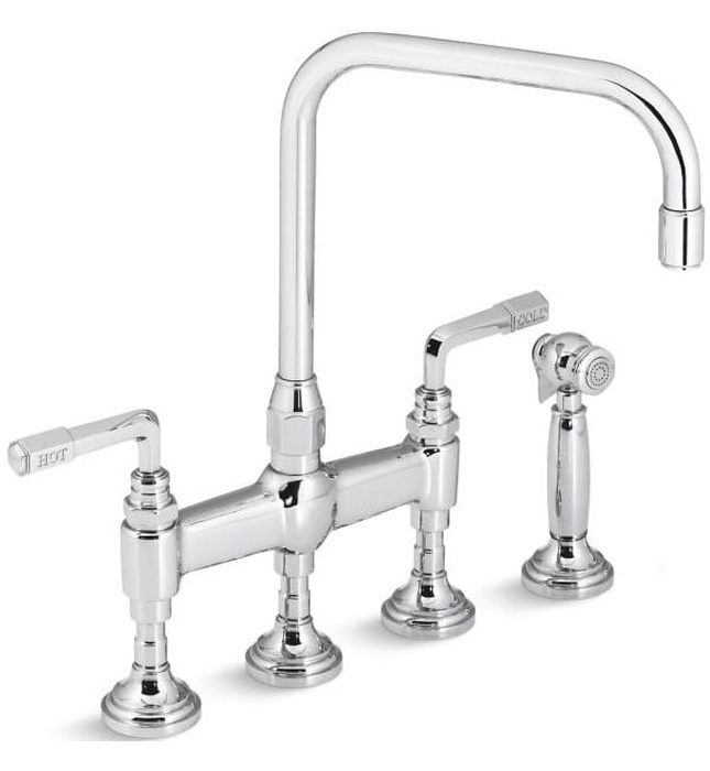 Vòi chậu rửa bát nóng lạnh và vòi xịt bồn Nickel Kallista P23051-LV-AD