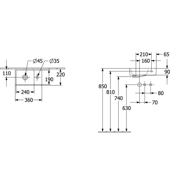 Chậu rửa lavabo Đức Villeroy-boch Subway 3.0 4A70D401
