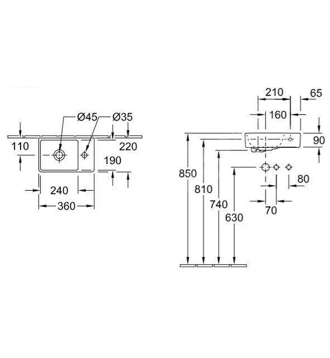 Chậu rửa lavabo Đức Villeroy-boch Avento 43003R01