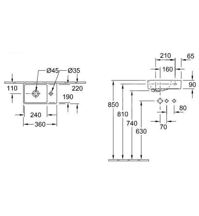 Chậu rửa lavabo Đức Villeroy-boch Avento 43003RRW