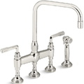 Vòi chậu rửa bát nóng lạnh và vòi xịt bồn Nickel Kallista P23051-LV-AD