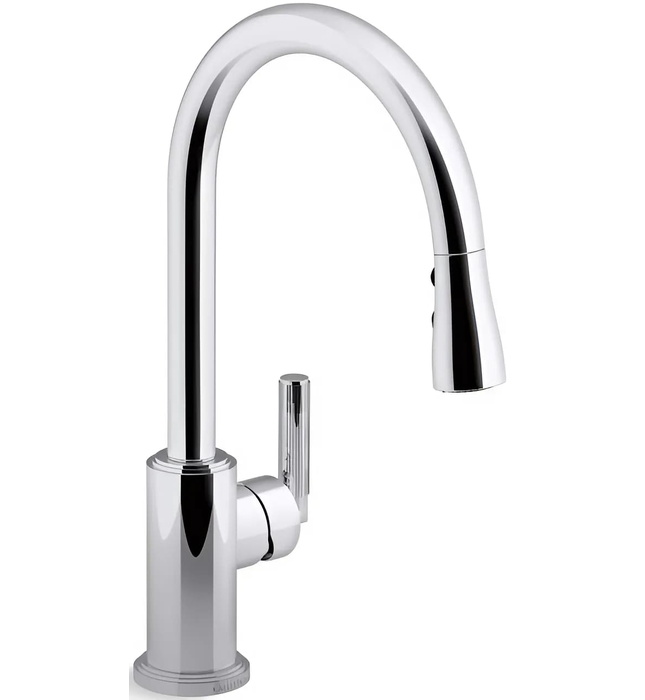 Vòi chậu rửa bát dây rút màu xám Kallista P25516-00-VS