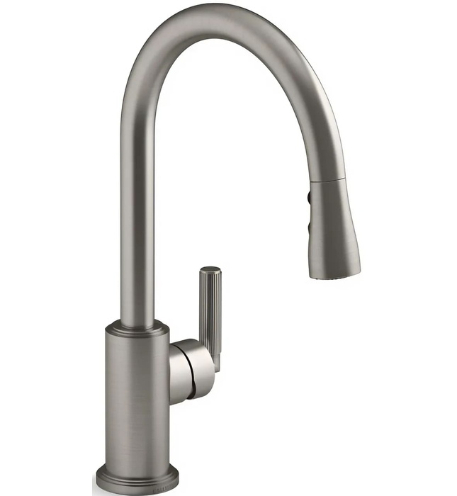 Vòi chậu rửa bát dây rút màu xám Kallista P25516-00-VS