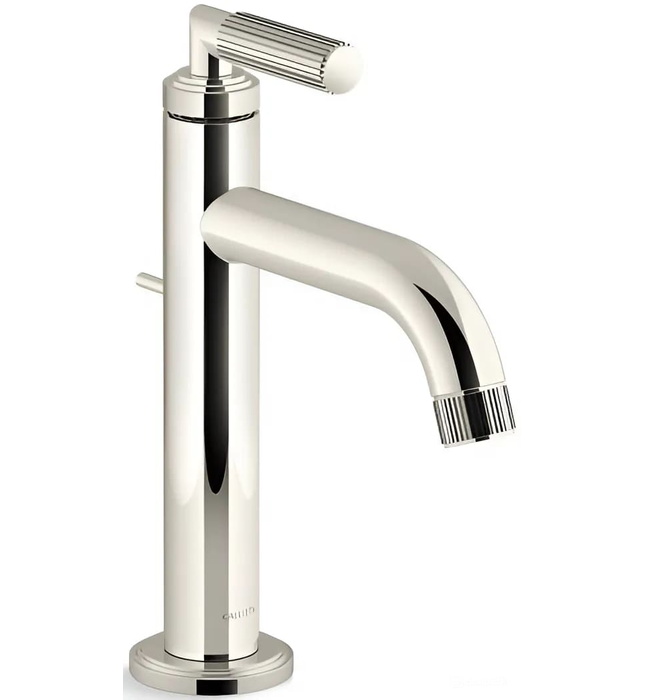 Vòi chậu rửa mặt nóng lạnh 1 chân nickel Kallista P32493-00-BN