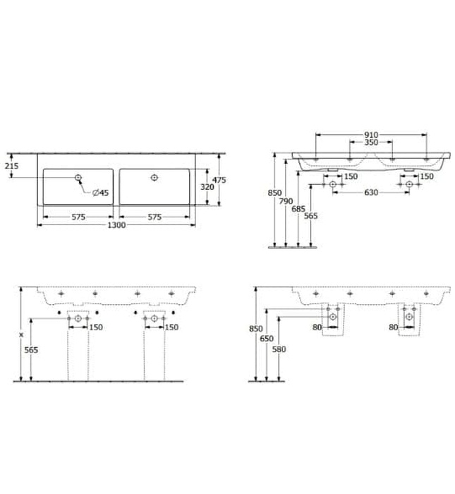 Chậu rửa lavabo Đức Villeroy-boch Subway 3.0 4A71D3RW