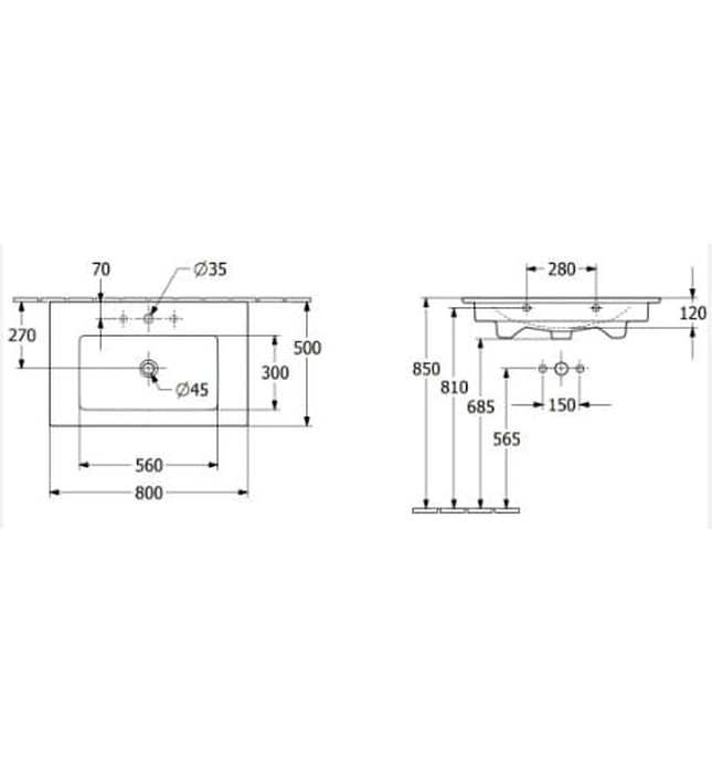 Chậu rửa lavabo Đức Villeroy-boch Venticello 41048LRW
