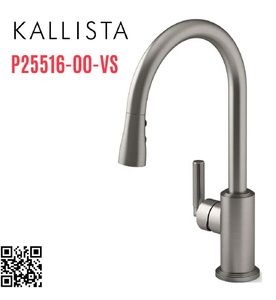 Vòi chậu rửa bát dây rút màu xám Kallista P25516-00-VS