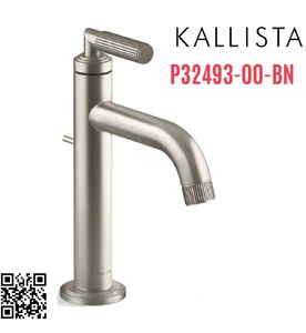 Vòi chậu rửa mặt nóng lạnh 1 chân nickel Kallista P32493-00-BN