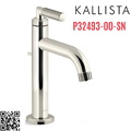 Vòi chậu rửa mặt nóng lạnh 1 chân nickel Kallista P32493-00-SN
