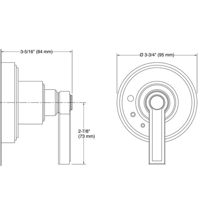 Mặt nạ điều khiển âm lượng sen tắm nickel Kallista P80241-LV-BN