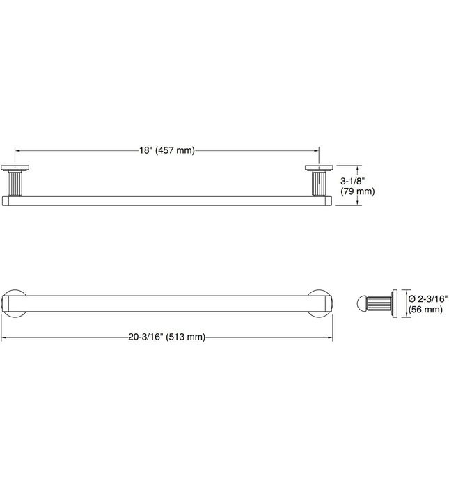 Thanh treo khăn đơn 18" màu vàng Kallista P80245-00-BAF