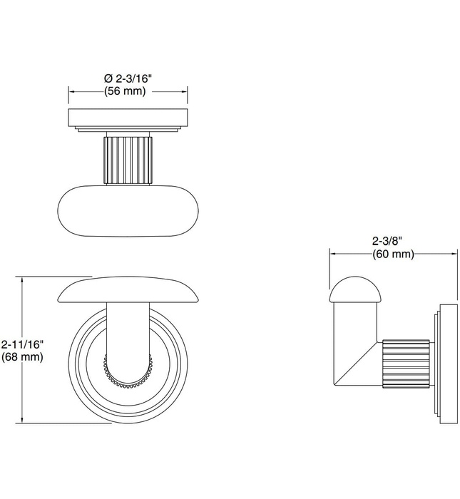 Móc treo tường đơn màu nickel Kallista P80247-00-SN