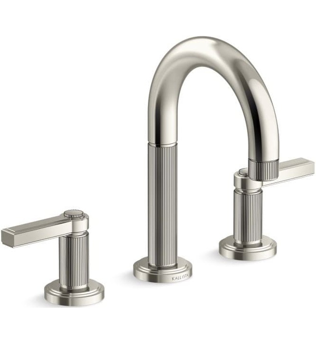 Vòi chậu rửa mặt 3 chân cổ vòm chrome Kallista P80234-LV-CP