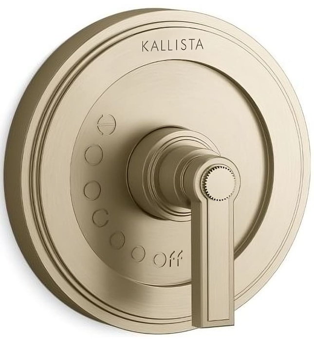 Mặt nạ điều khiển đơn sen tắm âm màu nickel Kallista P80239-LV-BN