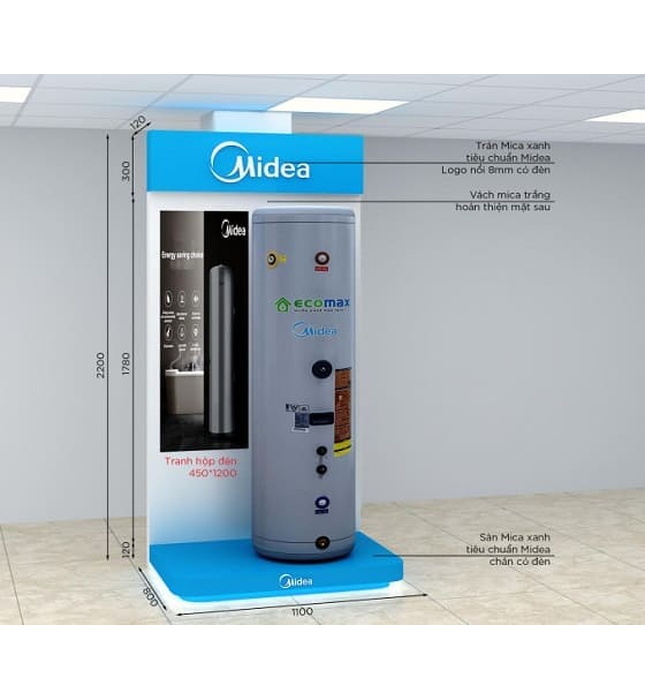 Máy bơm nhiệt dạng combo Heatpump 180L Midea RSJ-18/180RDN3-E2