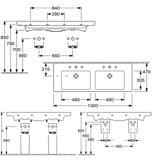 Chậu rửa lavabo Villeroy-boch Subway 2.0 7175D001