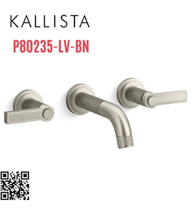 Vòi chậu rửa mặt 3 chân âm tường nickel Kallista P80235-LV-BN