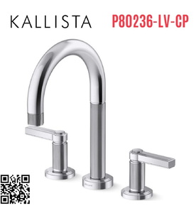 Vòi bồn tắm 3 chân màu chrome Kallista P80236-LV-CP