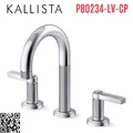 Vòi chậu rửa mặt 3 chân cổ vòm chrome Kallista P80234-LV-CP