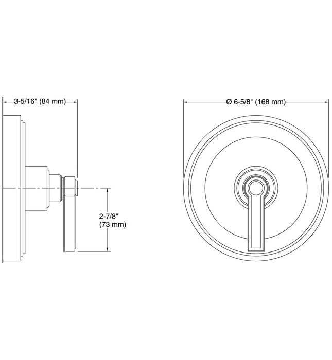 Mặt nạ điều chỉnh nhiệt độ sen tắm màu nickel Kallista P80255-LV-SN