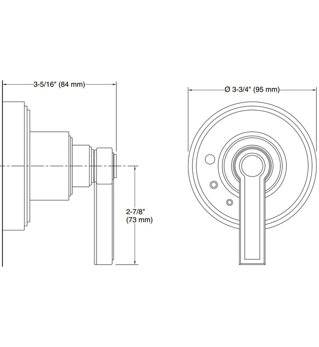 Mặt nạ điều khiển âm lượng sen tắm nickel Kallista P80256-LV-SN