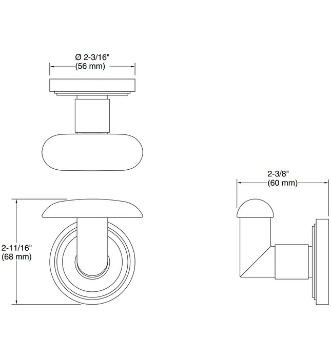 Móc treo tường đơn màu chrome Kallista P80286-00-CP
