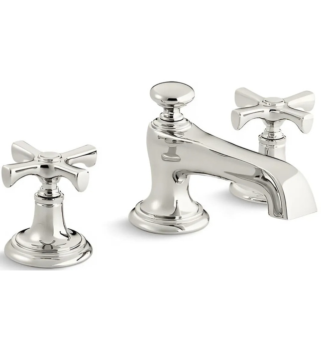 Vòi chậu rửa mặt 3 chân, tay chéo chrome Kallista P24600-CR-CP