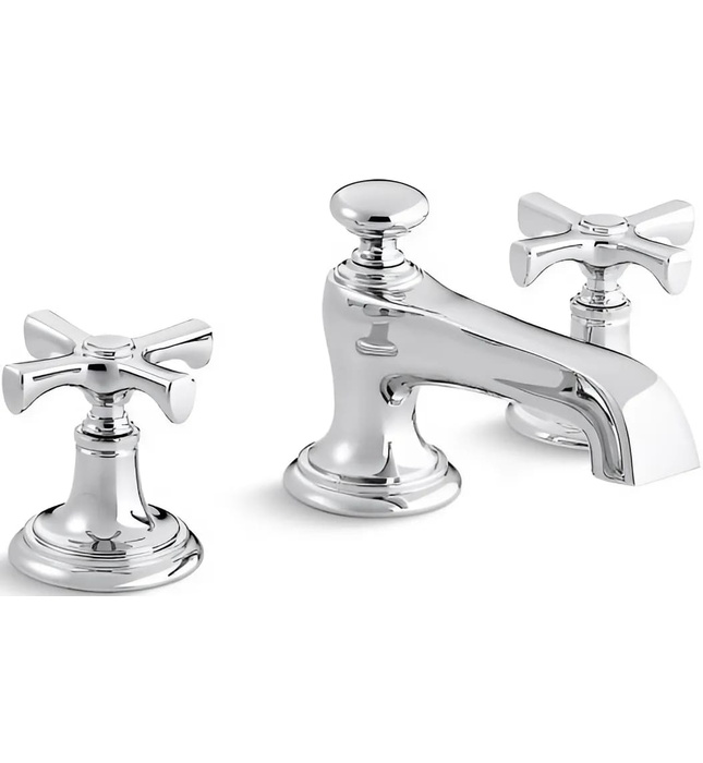 Vòi chậu rửa mặt 3 chân, tay chéo chrome Kallista P24600-CR-CP